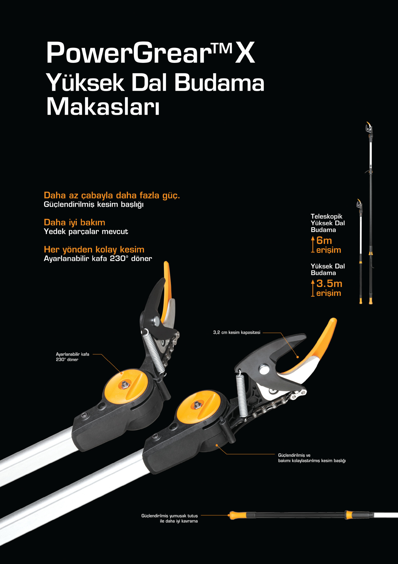 Fiskars UPX86 Teleskopik Yüksek Dal Budama Makası